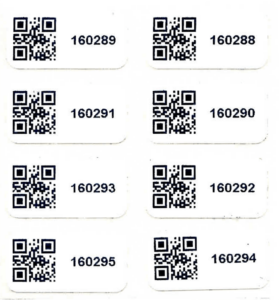 Nyomtatott címke3-20x10mm biztonsági