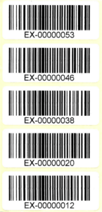 Nyomtatott címke5-50x20mm sorszámos papír